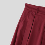 AIDASE  -  Men Wide Leg Pants Solid Color Button Joggers Loose Calf-length Trousers Men Streetwear 2025 Fashion Casual Pants S-5XL aidase-shop