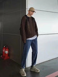 AIDASE  -  Autumn Crew Neck Solid Color Pullover Sweaters For Men Casual Y2K Knitted Sweater High Street Fashion Jumpers Hombre aidase-shop