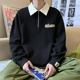 Aidase Korean wind Sweatshirt Men Women Lapel Collar Hoodie Trendy Harajuku College Style Oversize Casual Sports Polo lapel sweater aidase-shop