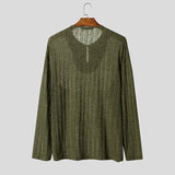AIDASE  -  Men T Shirt Solid Color Knitted O-neck Long Sleeve Casual Male Tee Tops Streetwear 2025 Loose Fashion Men Pullovers aidase-shop