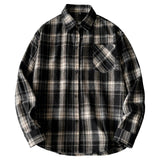 AIDASE  -  Men'S Loose Casual Fashion Retro Long Sleeved Plaid Shirt Comfort Wrinkle-Free New Men'S Shirt roupas masculinas
