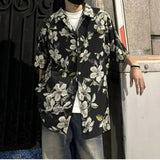 AIDASE  -  Men's Clothing Vintage Floral Print Cuban Collar Hawaiian Vacation Beach Shirt Summer Casual Streetwear Short Sleeve Loose Tops aidase-shop