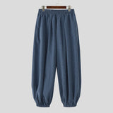 AIDASE  -  Men Plaid Pants Elastic Waist Joggers Loose Casual Wide Leg Trousers Men Streetwear Baggy Fashion Male Long Pants aidase-shop
