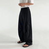 AIDASE  -  Handsome  Men's Wide Leg Pants Summer Straight Korean Solid Color Pleated Design Floor Length Trousers Men Clothing 9W3122 aidase-shop