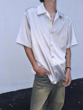 AIDASE  -  Premium Ice Silk Shirt For Men Cuba Collar Short Sleeved Tops Summer Fashion Luxury Anti-wrinkle Shirts Cleanfit Streetwear aidase-shop