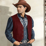 39.93Aidase Denim Vest Men's Suede Leather Suit Casual Western Cowboy Waistcoat Custom Colour Prom Man Clothing Punk Sleeveless Jacket aidase-shop