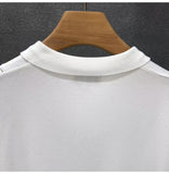 AIDASE  -  Men's Ice Silk Polo Shirt Summer Short Sleeve Light Luxury Lapel T-Shirt Breathable Quick Dry Knit Casual Button Down Golf Top aidase-shop