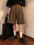 AIDASE  -  Summer Japanese Retro Simple Solid Color Casual Trousers Men Women Loose Wide-leg Shorts Fashionable and Trendy Five-point Pants aidase-shop