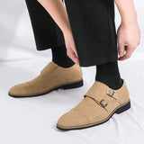 AIDASE  -  Men Classic Loafers PU Brown Comfortable Fashionable Pointed Leather Shoe British Style Party Social Brand Shoes Men Sizes 38-46 aidase-shop
