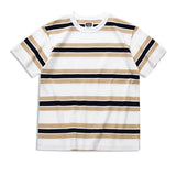 AIDASE  -  230G Summer Cotton T-shirt American Round Neck Retro Horizontal Striped Short-sleeved T-shirt Youth Chic Wear Cozy Loose Tees aidase-shop
