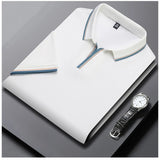 Aidase Perfect Men's V-neck Polo Shirt, Summer Short-Sleeved Top, Men's Advanced Clothes Suitable for Business and Leisure aidase-shop