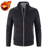 Aidase Knit Sweater Male Zipper Plaid Men's Clothing Cardigan Hoodies Zip-up Thick Winter Red Tops Jumpers Casual Stylish Hot aidase-shop