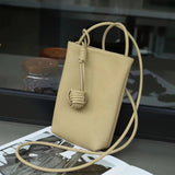 AIDASE  -  Leather Mini Mobile Phone Bags For Women Luxury Designer Purses New In First Layer Cowhide Braided Pendant Shoulder aidase-shop