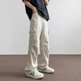 AIDASE  -  Men American Pocket Work Summer Thin Casual Loose Straight Trousers aidase-shop
