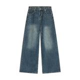 Aidase Men's Vintage Jeans Fashion Washed Street Casual Wide Leg Denim Pants Summer Distressed Loose Male Versatile Trousers aidase-shop