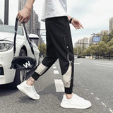 AIDASE  -  Stylish Men's Spring-Autumn Snap Closure Casual Pants with Trendy Matching, Slim Fit, and Color-Block Harem Style aidase-shop