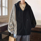 AIDASE  -  Fashion Zipper Pockets Spliced Bandage Hoodies Sweatshirts Men's Clothing Autumn New Loose Korean Tops Casual Sweatshirts aidase-shop