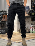 Aidase Cargo Pants for Men Khaki Biker Trousers Man Stretch Motorcycle Outdoor Hiking Loose Street Cotton Slacks Large Size New In aidase-shop