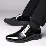 Aidase Social Shoe for Men Casual Business Patent Leather Dress Shoes Man Bright Upper Pointed Toe Trend Office Suit Footwear New aidase-shop