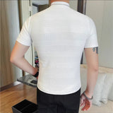 AIDASE  -  Versatile Thin Breathable Stretch Short Sleeve T-shirt, Men's Spring and Summer New Small Mid Collar Half Sleeve T-shirt aidase-shop