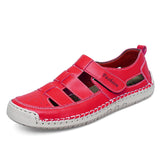 AIDASE  -  Summer Breathable Leather Women's Sandals Fashion Women Slippers Non-Slip Casual Women Roman Shoes Outdoor Beach Flat Sandals aidase-shop