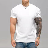 AIDASE  -  Spring/summer Heavy Fabric Shoulder Pads With Large Anti-wrinkle Quick Drying Fitness Wear Sports Short T-sleeves For Men aidase-shop
