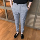 Aidase Slim Fit Social Man Suits Pants Tailoring Business Tressed Elastic Stretch Trousers for Men Dress Chinese Homme Summer Up