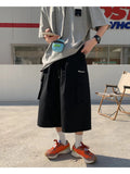 AIDASE  -  Japanese Streetwear Beige Cargo Capri Pants Women Harajuku Hippie Pockets Oversize Wide Leg Trousers Jogging Summer aidase-shop