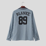 AIDASE  -  Men Shirt Striped Printing Patchwork Lapel Long Sleeve Men Clothing Loose Streetwear Fashion Casual Camisas Tops aidase-shop
