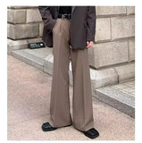 AIDASE  -  Casual Men's Wide Leg Pants Draped Pure Color Loose Fit Straight Cut Spring Summer Casual Trousers Male Fashion Long Trousers aidase-shop