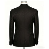 AIDASE  -  Modern Wedding Men Suits 2 Piece Jacquard Coat Pants Groom One Button Suit Business Blazer Pants Prom Party Jacket Customized aidase-shop