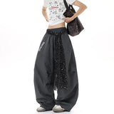 AIDASE  -  American Style Men's Scimitar Casual Pants Pleated Sequin Belt Elastic Waist Design Loose Straight-leg Men Trousers 21E6680 aidase-shop