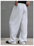 AIDASE  -  Men Drawstring Waist Loose Straight Leg Wide Leg Sports Sweatpants With Pockets aidase-shop