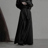 AIDASE  -  Men Wide Leg Pants Solid Color Button Joggers Casual Irregular Trousers Men Streetwear Loose 2025 Fashion Men Long Pants aidase-shop