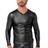 AIDASE  -  Winter New Men's Solid Color Soft Patent Leather T-Shirt American Retro Fashion Trend High Street Loose Casual Niche Men's Tops aidase-shop