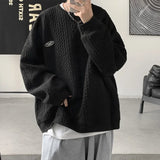 Korean Men Sweatshirts Hip Hop Solid Color Basic O Neck Oversized Pullovers  Autumn Fashion Casual Long Sleeve Tops aidase-shop