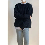 AIDASE  -  Laid-ba Twist Knit Sweater Thiened round Ne Casual Versatile Trendy for Men And Women Autumn Winter Comfortable Loose Fit aidase-shop