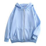 AIDASE  -  Unisex Hooded Sweatshirts Zippered Solid Color Sweatshirts Loose Trendy Couple Hoodie Jackets Hoodie for Men plus Size aidase-shop