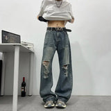 AIDASE  -  Summer New Ripped Men's Jeans 2025 Fashion Niche Design Straight-leg Loose Men Denim Pants High Street Menswear 21E6703 aidase-shop