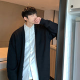 Aidase Men Cardigan Autumn Male Outwear Mens Sweaters V-neck Argyle Retro Japanese Trendy All-match Casual Oversized Loose Sweater aidase-shop