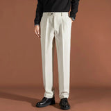 AIDASE  -  Navy Blue British Trendy and Fashionable Drooping Trousers for Men's Tapered Casual Straight Business Suit Pants aidase-shop