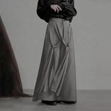 AIDASE  -  Men Wide Leg Pants Solid Color Button Joggers Casual Irregular Trousers Men Streetwear Loose 2025 Fashion Men Long Pants aidase-shop