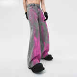 AIDASE  -  Coated Jeans Men's American High Street Wasteland Gray Wide-leg Pants Men Women A-type Smoke Gray Floor Pants aidase-shop