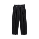 AIDASE  -  Thiened Heavyweight Corduroy Men's Casual Pants Loose Drapey Straight Leg Trousers Japanese Sle High Waist Zipper Closure aidase-shop