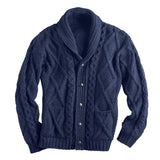 AIDASE  -  Men's Single-breasted Sweater for Autumn and Winter, European and American Fashion, Solid Color, Long-sleeved, Lapel Top Coat aidase-shop