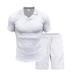 AIDASE  -  Summer Men's British Burke Shirt Short Sleeve Shorts Casual Slim Fit Sports Quick Drying POLO Suit aidase-shop