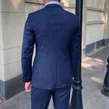 AIDASE  -  Tailor-made 3 Pieces Slim Fit Suit For Men high quality Pants Tuxedos Formal  navy blue Wedding Party Jackets Mens Clothing aidase-shop