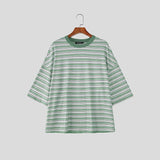 AIDASE  -  Men T Shirt Striped Summer O-neck Short Sleeve Male Tee Tops Streetwear Korean Style Fashion Casual Men Clothing aidase-shop