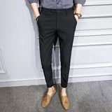 Aidase Slim Fit Social Man Suits Pants Tailoring Business Tressed Elastic Stretch Trousers for Men Dress Chinese Homme Summer Up