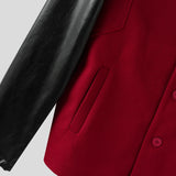AIDASE  -  Men Jackets PU Leather Patchwork O-neck Long Sleeve Button Male Coats Streetwear 2025 Fashion Casual Jackets Men S-5XL aidase-shop